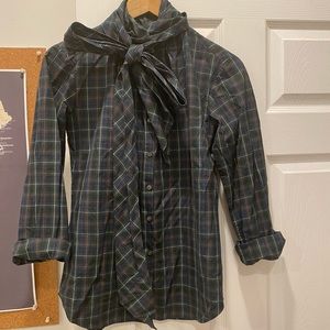 Ralph Lauren blue label size 4 bow neck plaid shirt